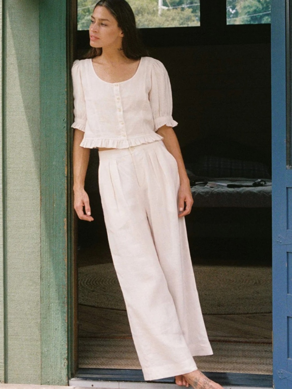 Christy Dawn The Asa Pants in Linen Pearl Size 4